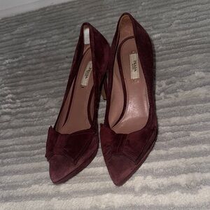 Prada Brown Suede Heels Elegant Design